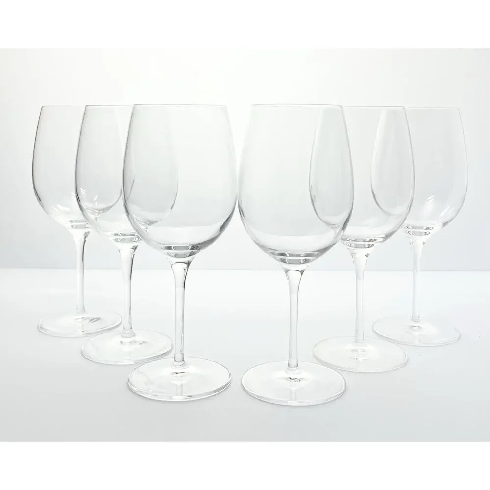 Luigi Bormioli Set of 6 Wine Glasses 8 3/8” 17oz Signed